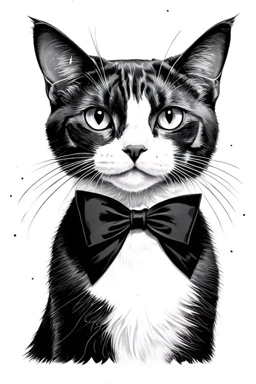 Tuxedo Cat Watching The Stars