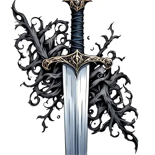 Sword With Vines Wrapped