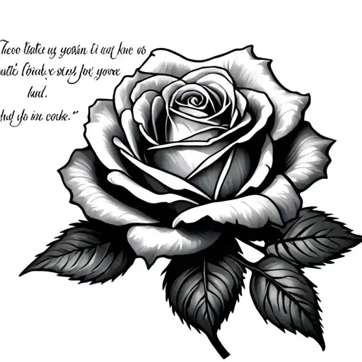 Rose With A Quote As The Stem