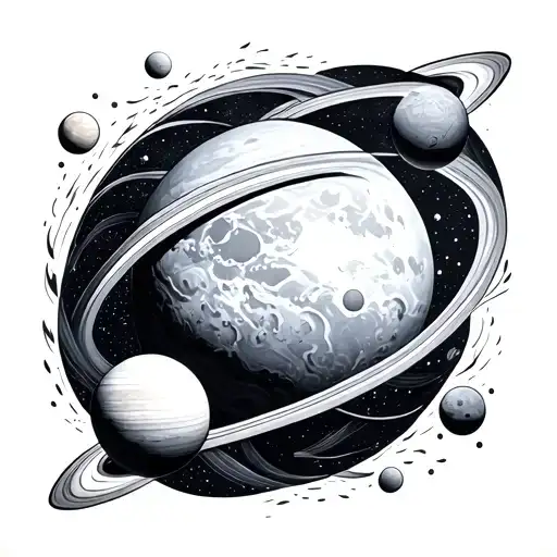 Planets And Moon Phases Intertwined