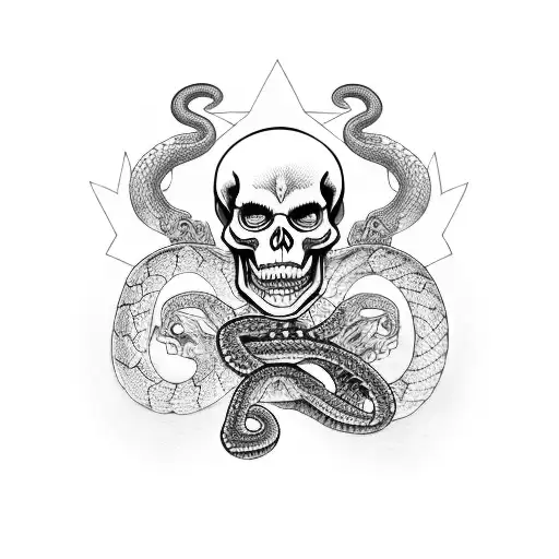 Skeleton Grim Reaper And Snakes