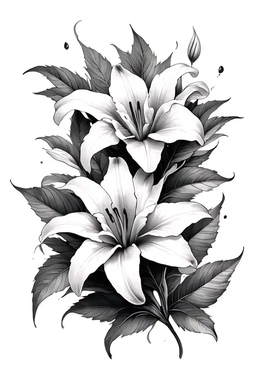 Lily Transforming And Autumn Leaves Blowing