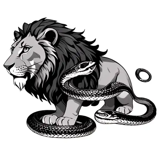 Lion And Snake