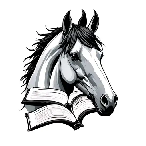Horse Head And Books