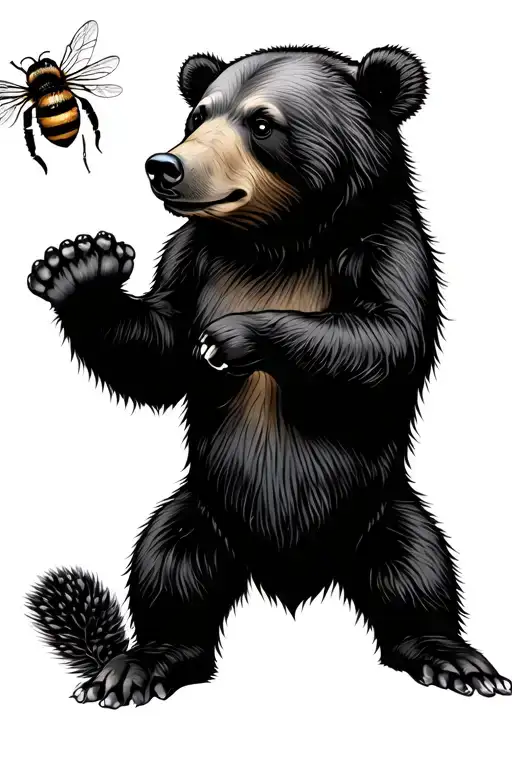 Bear And Bee Surrounded
