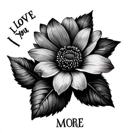 Flower And Stem With I Love You More Below It