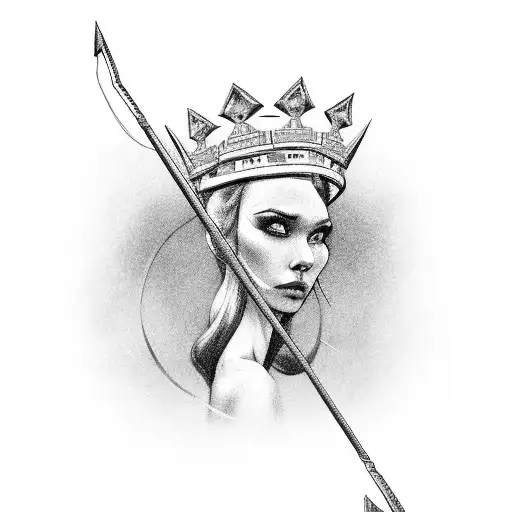 Crown With Small Female Archer Inside