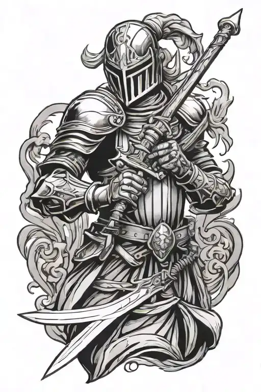 Ghost Knight Holding Sword