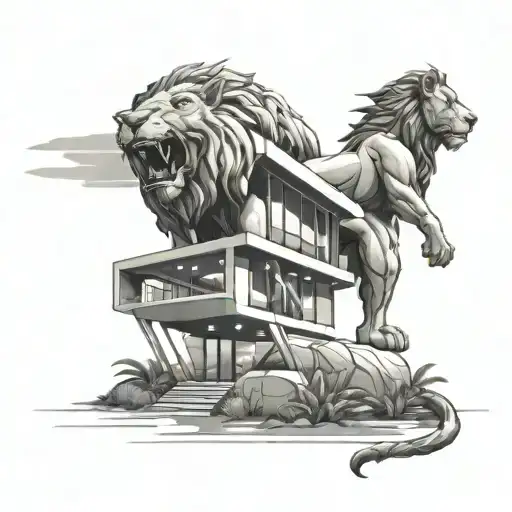 Futuristic House With Lion