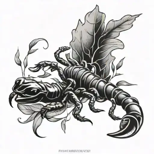 Scorpion And Leaves Falling