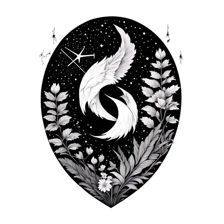 Plants And Sagittarius Constellation