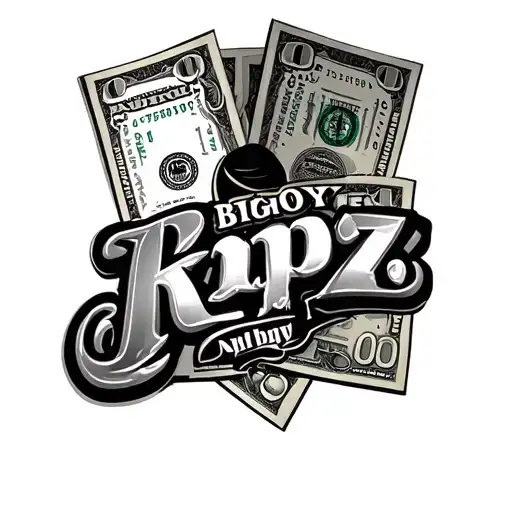 Tattoo Inscription Bigboy Kpz Against The Background Of Money