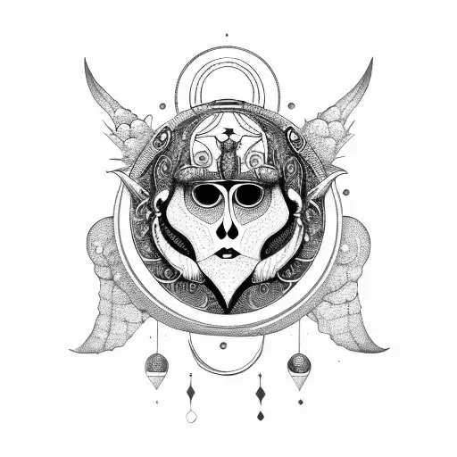 Boho Cresent Moon And Scarab