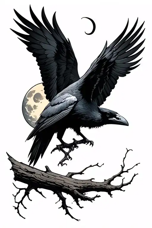 Raven And Moon