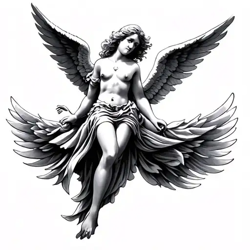 A Angel With Wings Flying