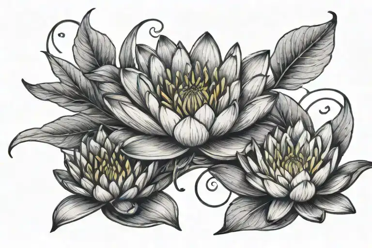A Water Lily And Honeysuckle Intertwined To Represent Your Love For Nature And Beauty