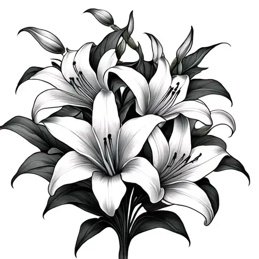 Lily Flowers Intertwined Within