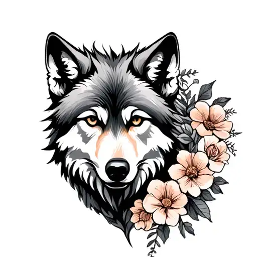 Wolf With Floral Fur