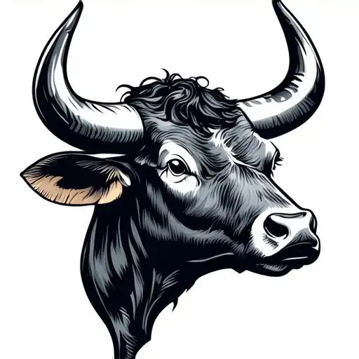 Minimalist Bull Head Stamp