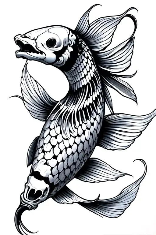 Skeletal Koi Fish