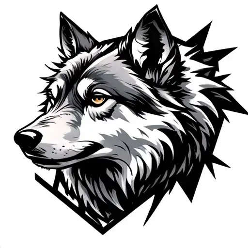 Wolf And Spider Hexagonal Outline Shape