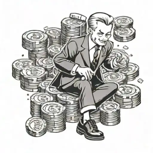 Richie Rich Playing With Bitcoins In Pool Of Money