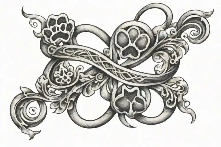 Infinity Symbol Combined With Paw Prints