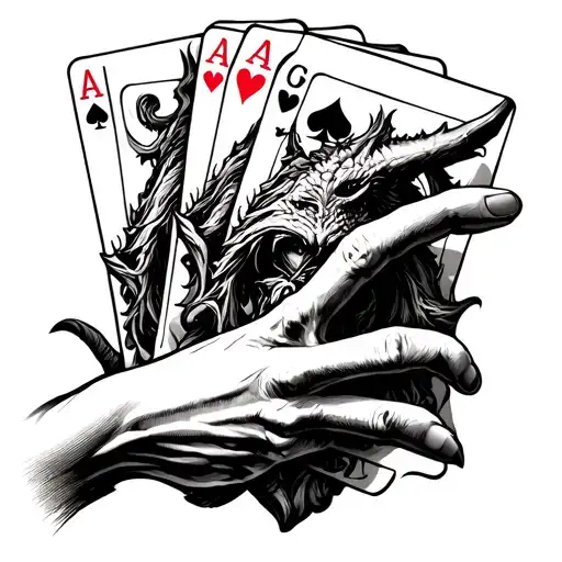 Demon Hand Holding Cards