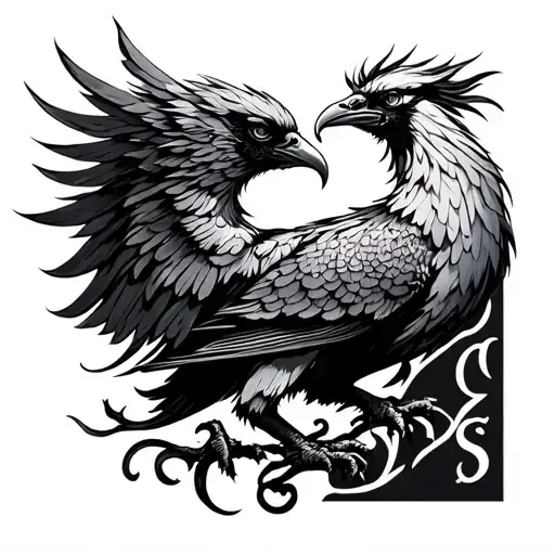 N S With A Phoenix Bird