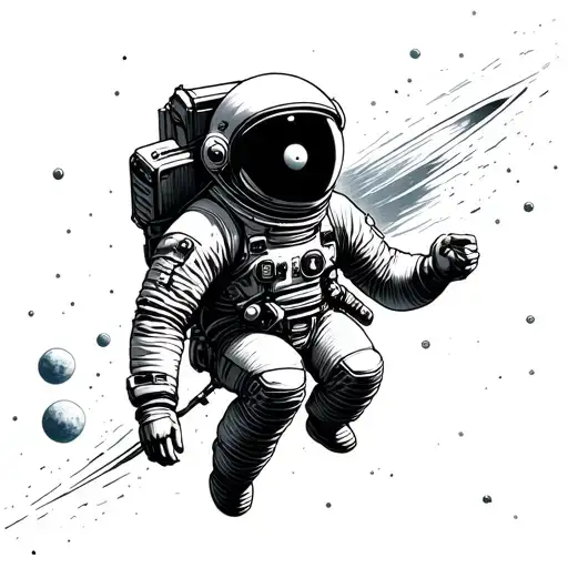An Astronaut Drifting Through Space