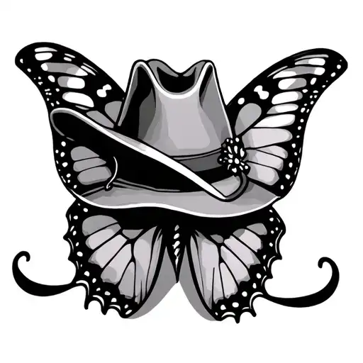 Butterfly And Cowboy Hat