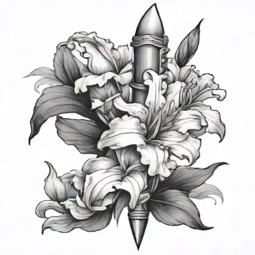Gladiolus Wrapped Around Dagger