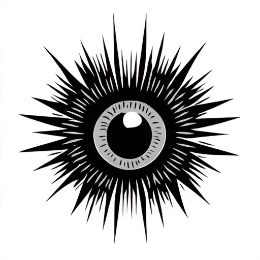 Evil Eye Symbol With Lines And Shapes In Minimalistic Form For Men