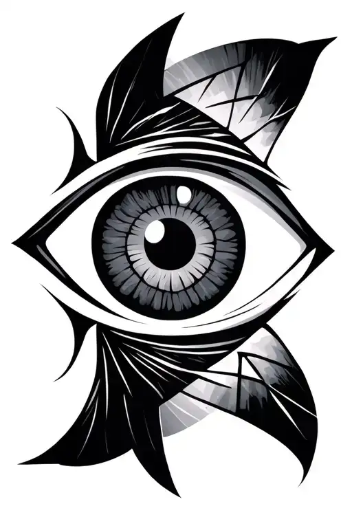 Evil Eye Symbol With Lines And Shapes In Minimalistic Form For Men