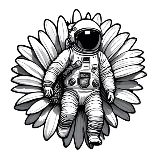 Astronaut Floating Daisy Flower San Francisco