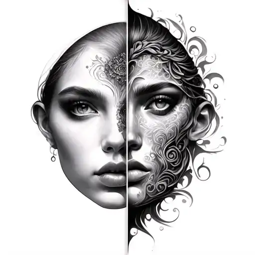 Realism Split Face Emotions