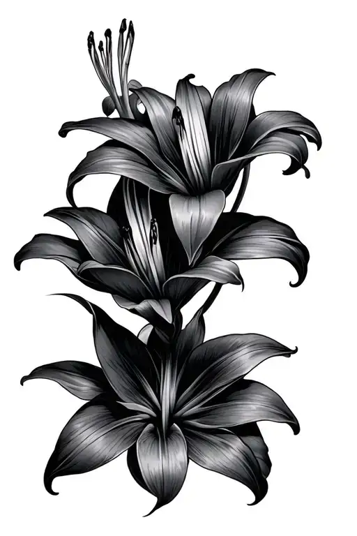 Stargazer Lily Flowers Intertwined