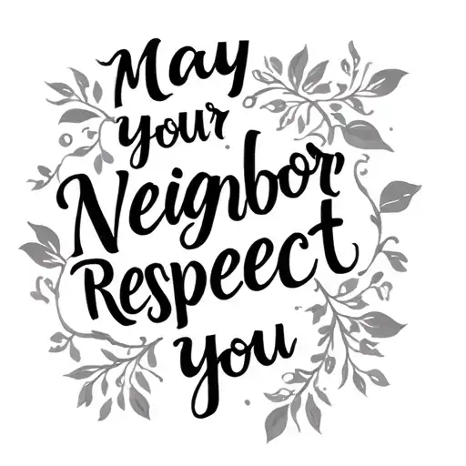 May Your Neighbor Respect You Quote