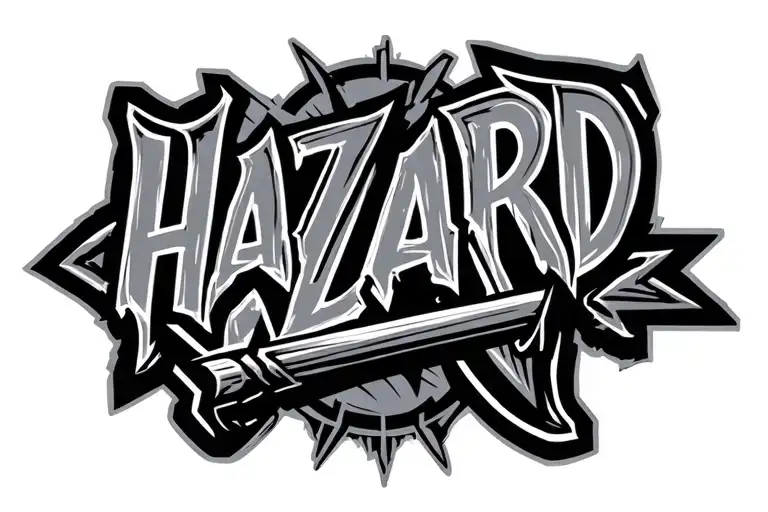 Hazard Logo With Forward Arrow Design