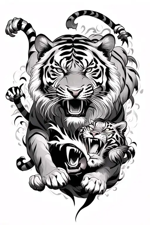 Tiger Fighting Other Demons