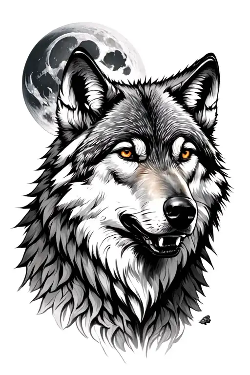 A Wolf Howls At The Moon In The Forest Scene