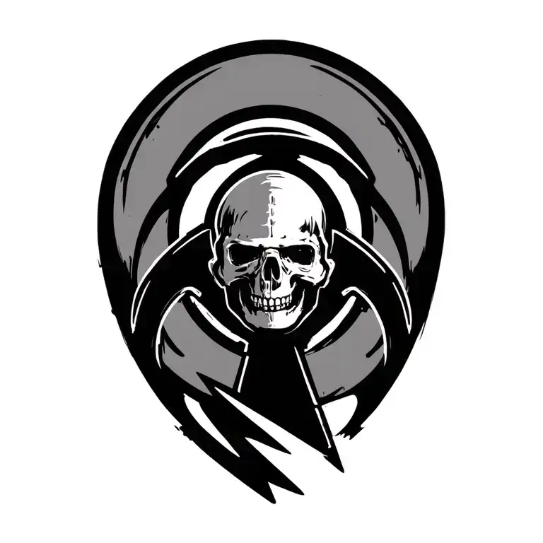 Hazard Logo With Forward Moving Arrow Design