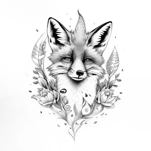 Top-down Running Fox In Flowers