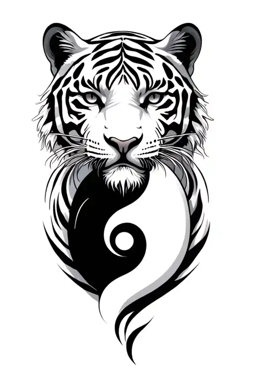 White Tiger Intertwined Yin-yang
