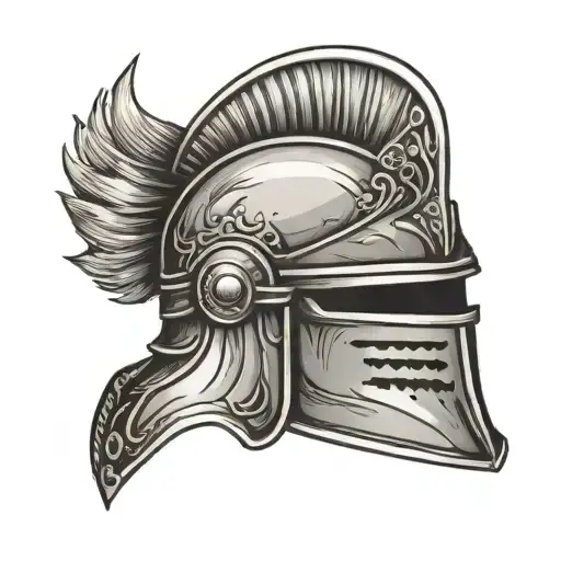 Knight Helmet With Sunset