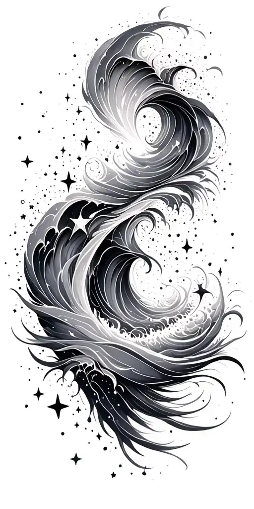 Waves And Stars Scattered