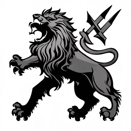 Ukraine Trident With British Lion Roaring