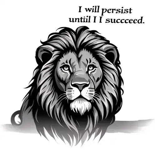 Lion With Quote I Will Persist Until I Succeed