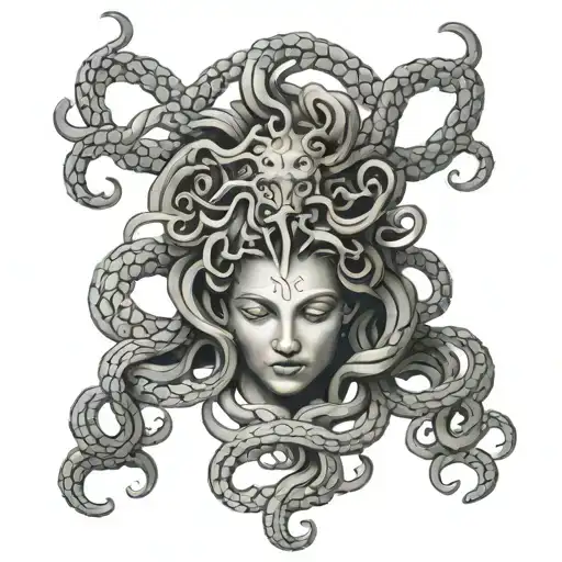 Spine Tattoo Medusa