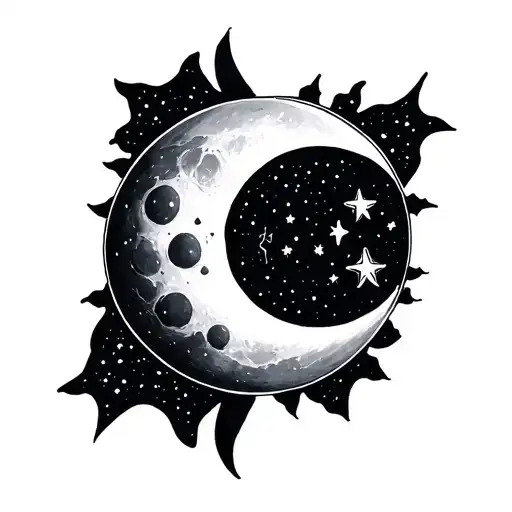 Constelation Moon Sun And Stars